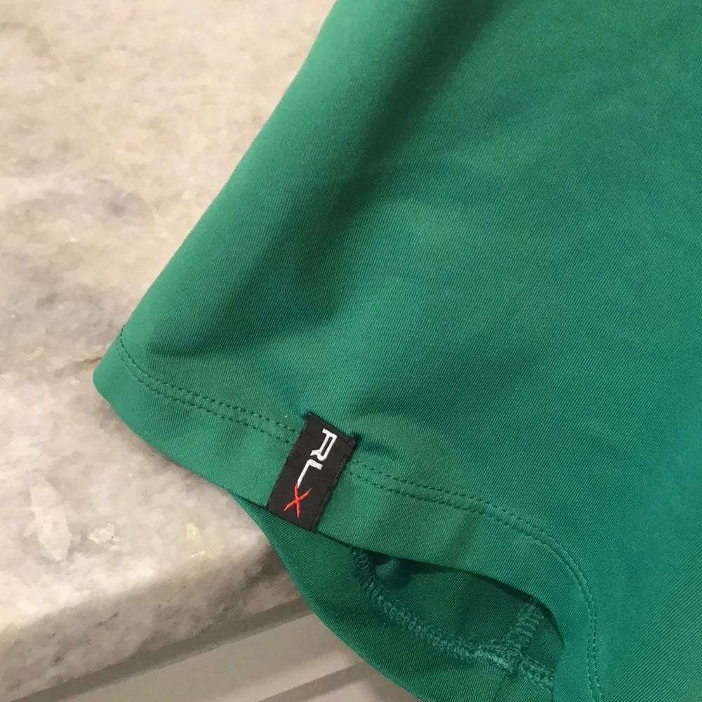 RLX Ralph Lauren Shirt‎ Mens Large Green Black Label Golf Embroidered Lakewood